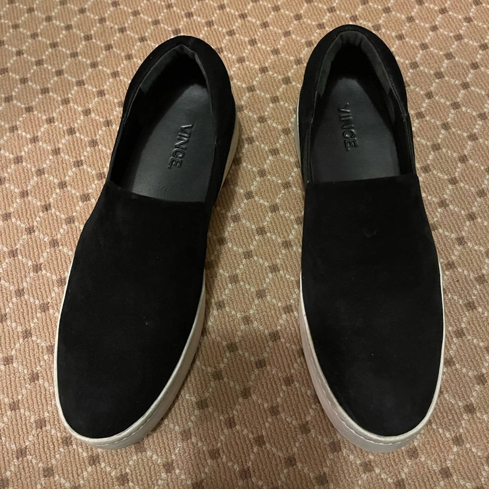 Black Vince slip on sneakers